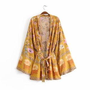 Floral Beige Women's Swim Coverup